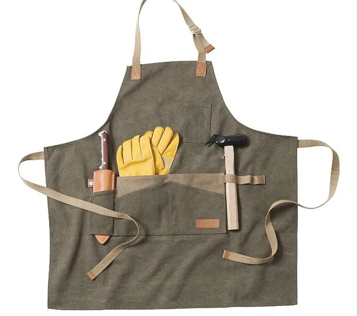 Simple and convenient male engineer repairman electric welder carpenter cobbler tools apron heat transfer embroidery logo