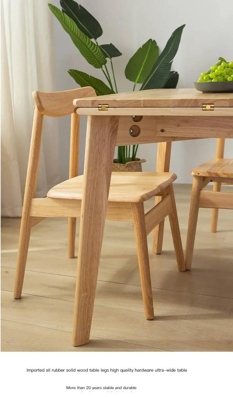 HANYEE Living Room dining room Modern wooden dining table wood round table for 4 people