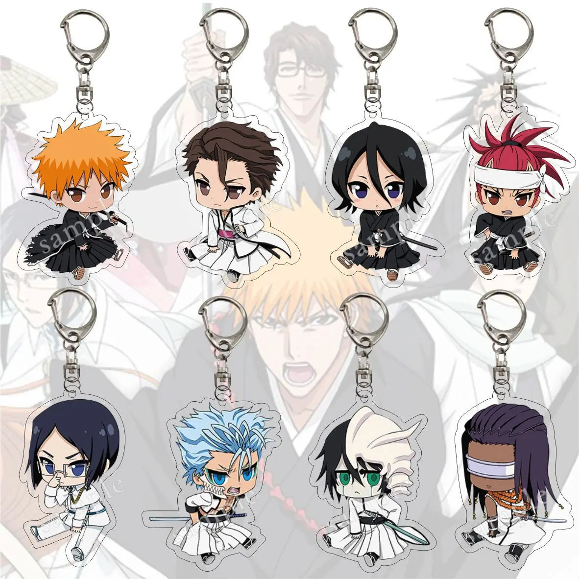 Bleach Transparent Acrylic Keychain Personalized High Quality Printed Double Side Acrylic Figure Key Ring