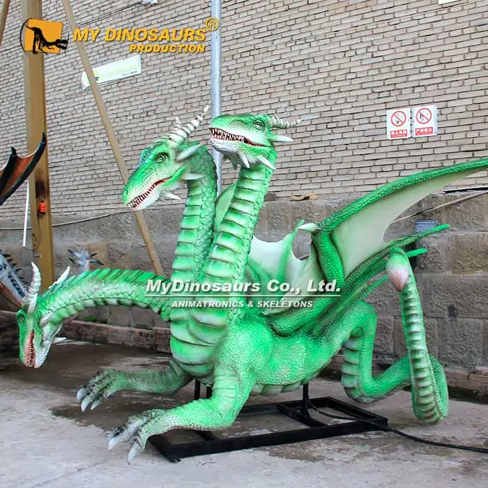 MYDINO Western Dragon Model Life Size Animation Three Headed Dragon