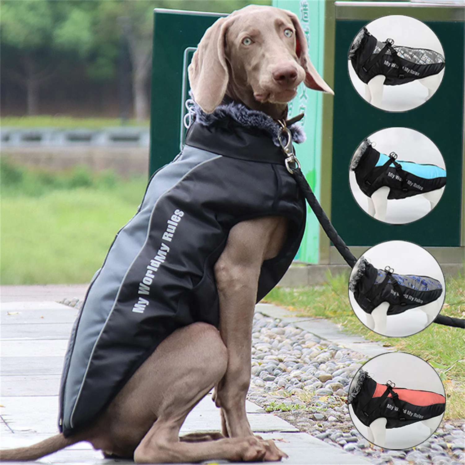 Dog Winter Jacket Reflective Windproof Warm Coats pet clothes with Adjustable Strap