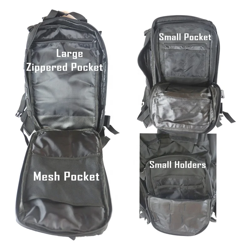 Camping Large Compartment Tactical Backpack with 2 Detachable packs rucksack backpack