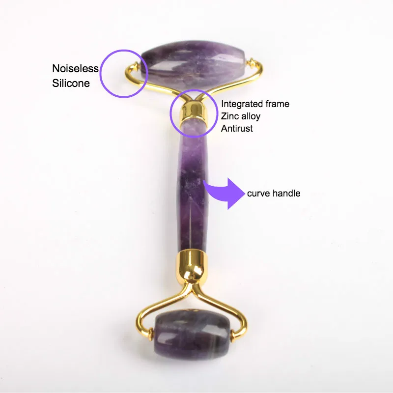 new product natural Purple jade stone roller massager for face