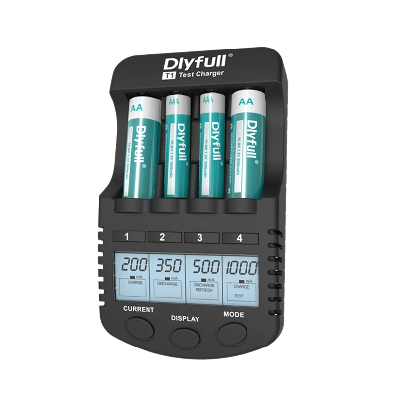 Smart 1.2V NiMH NiCd AA AAA Rechargeable Fast LCD Battery Charger with Batter Capacity Test, Discharge, Refresh function