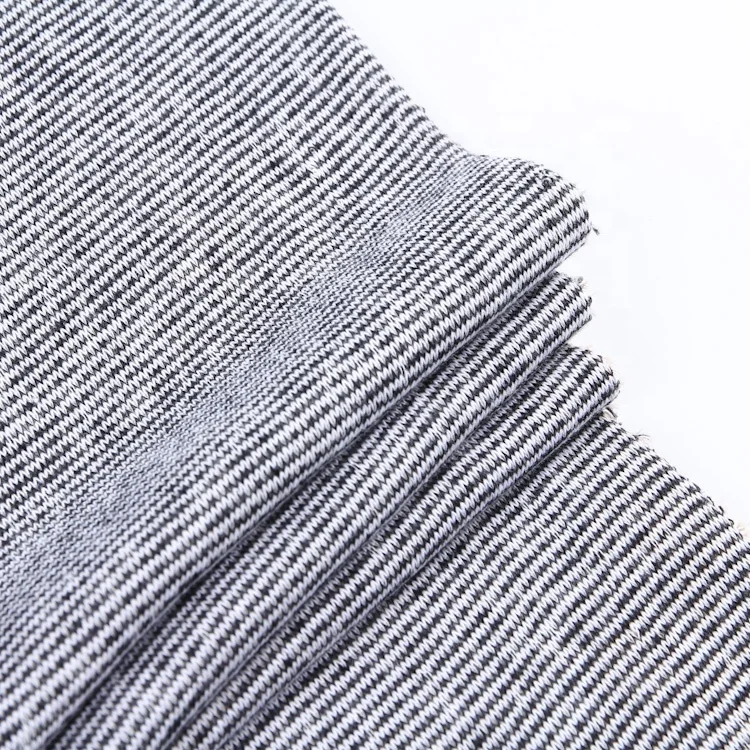 TC CVC  yarn dyed stripe knitted french terry knit fabric for sport
