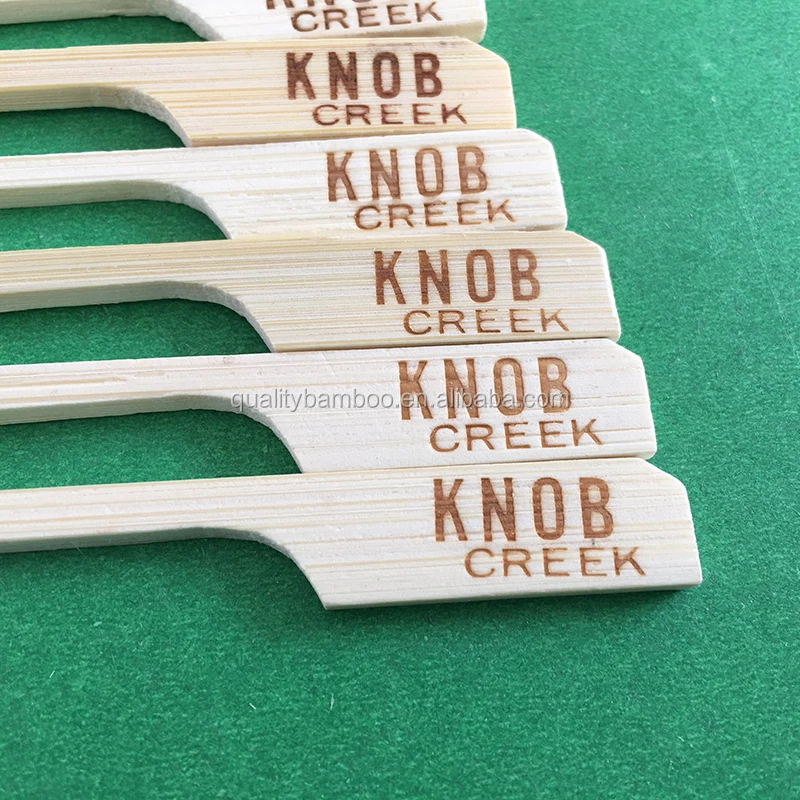 Food Grade Bamboo Flat Skewers Hot Dogs Picks Snack Hold Sticks With Customized Logo