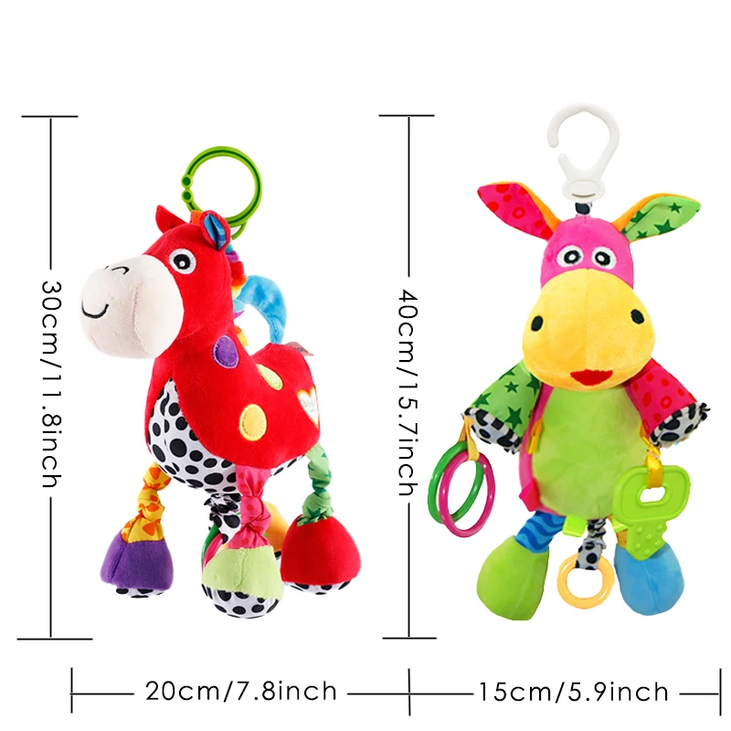 Colorful music soft baby  horse cow frog toys funny toys Baby Musical Hanging Soft Toys Baby