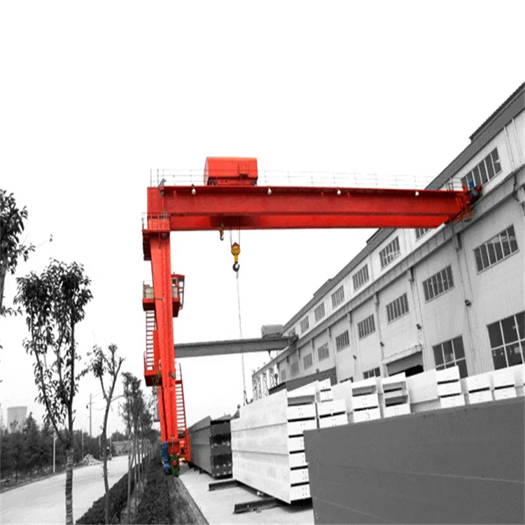 5t - 20t Rail Mounted Motorized Semi Portal Crane Double Girder Semi Gantry Crane with Electric Hoist