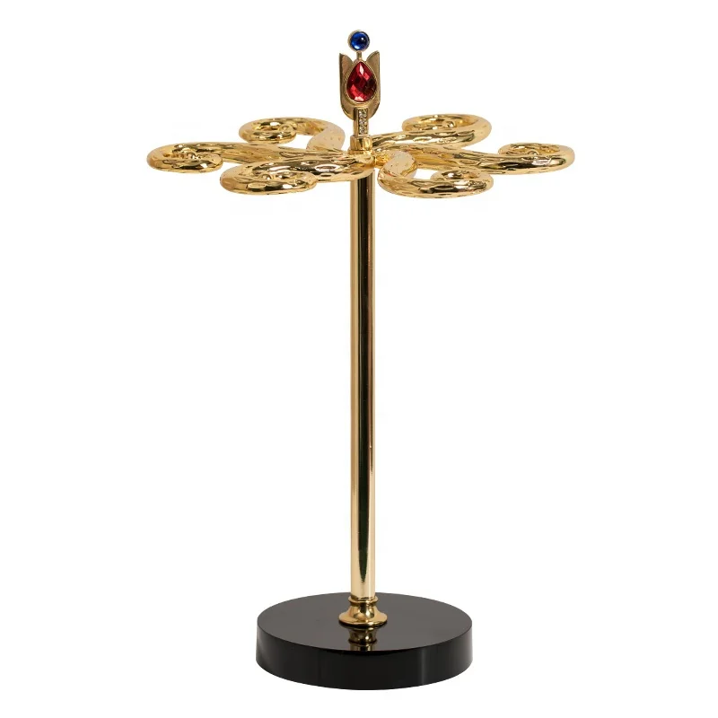 
Bar shop Copper decoration style red wine glass rack Wine cabinet decoration living room 