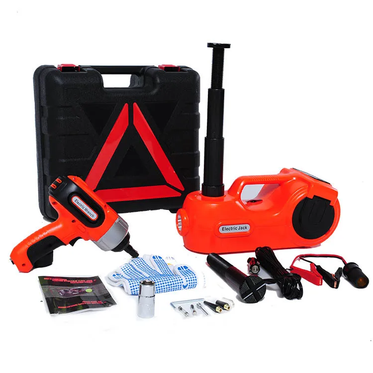 3 in 1 Multifunctional 3T/5T Car Repair Tool Kit 12v Electric Car Lift Hydraulic Jack Kit with Electric Impact Wrench Car Jack