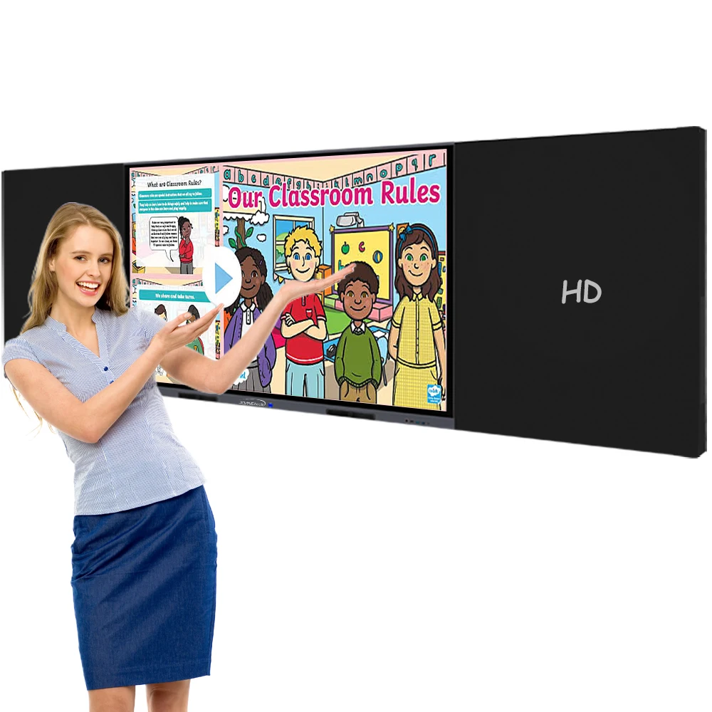 Windows dual system Android smart teaching with document scanner multimedia lcd blackboards