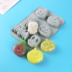 Ghost Festival Pumpkin Chocolate Cookie Cake Mold DIY Baking Tools Six Hole Halloween Silicone Mold