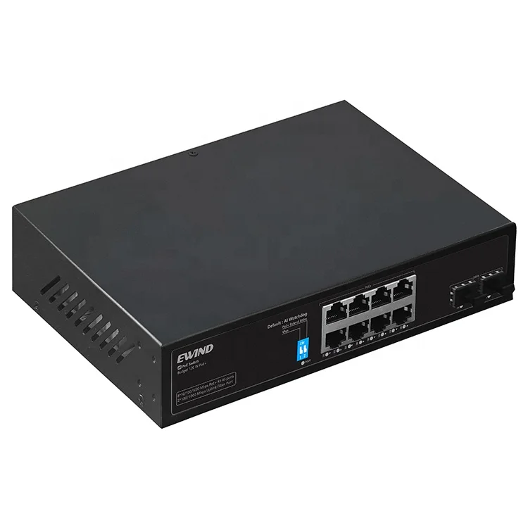 Заводская цена конкурентоспособный Неуправляемый коммутатор PoE 8 порт с 2 SFP восходящей линии связи для IP-камеры CCTV