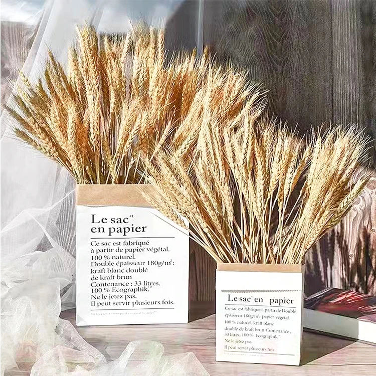 Wholesale high Quality home decor 50 pcs dried flowers wheat bouquet natural dried ear of wheats