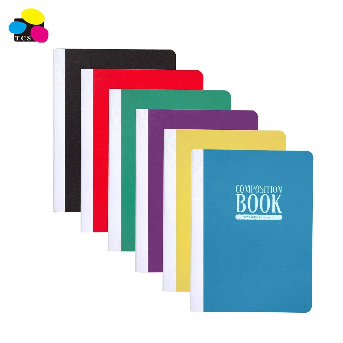 
Three-color Stone 9-3/4 x 7-1/2inches Double-sided Durable Plastic Cover 70 Sheets Wide Ruled Paper Composition Book/Notebook 