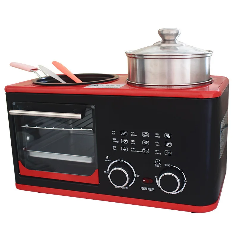 Portable Household Electric Sandwich Toaster Oven Multi Function 3 In 1 Breakfast Maker Machine