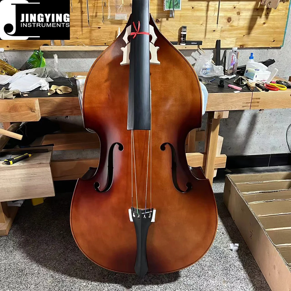 2024 Jingying Music String Instruments,JYDB-E100 Matte Antique Edging Pressure Plate Student Double Bass
