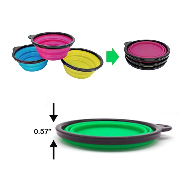 
Collapsible Dog Bowl Food Grade Silicone BPA Free Foldable Expandable Cup Dish for Pet Cat Food Water Feeding Portable Travel 