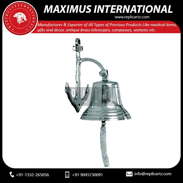 Brass Serving Nickle Bell Desk Bell for Hotel, Restaurant Reception Desk Bell for Service