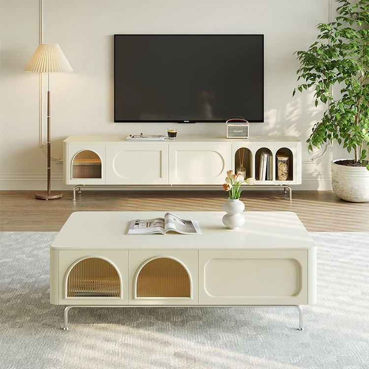 Living Room Furniture Set Modern European Style TV Stand and Coffee Table Set