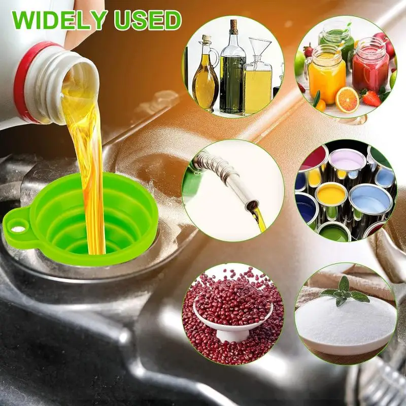 High Quality Silicone Foldable Funnel Soft Kitchen Utensils For Oil,Salt Bottle