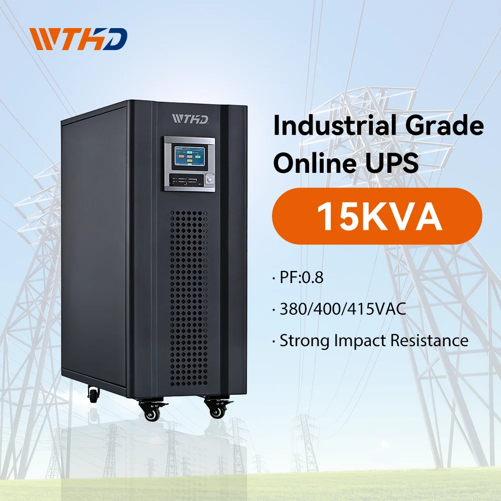 Industrial Online 3 Phase UPS 15kva 15kw 15 kw price pure sine wave nobreak hospital ups power supply with external battery