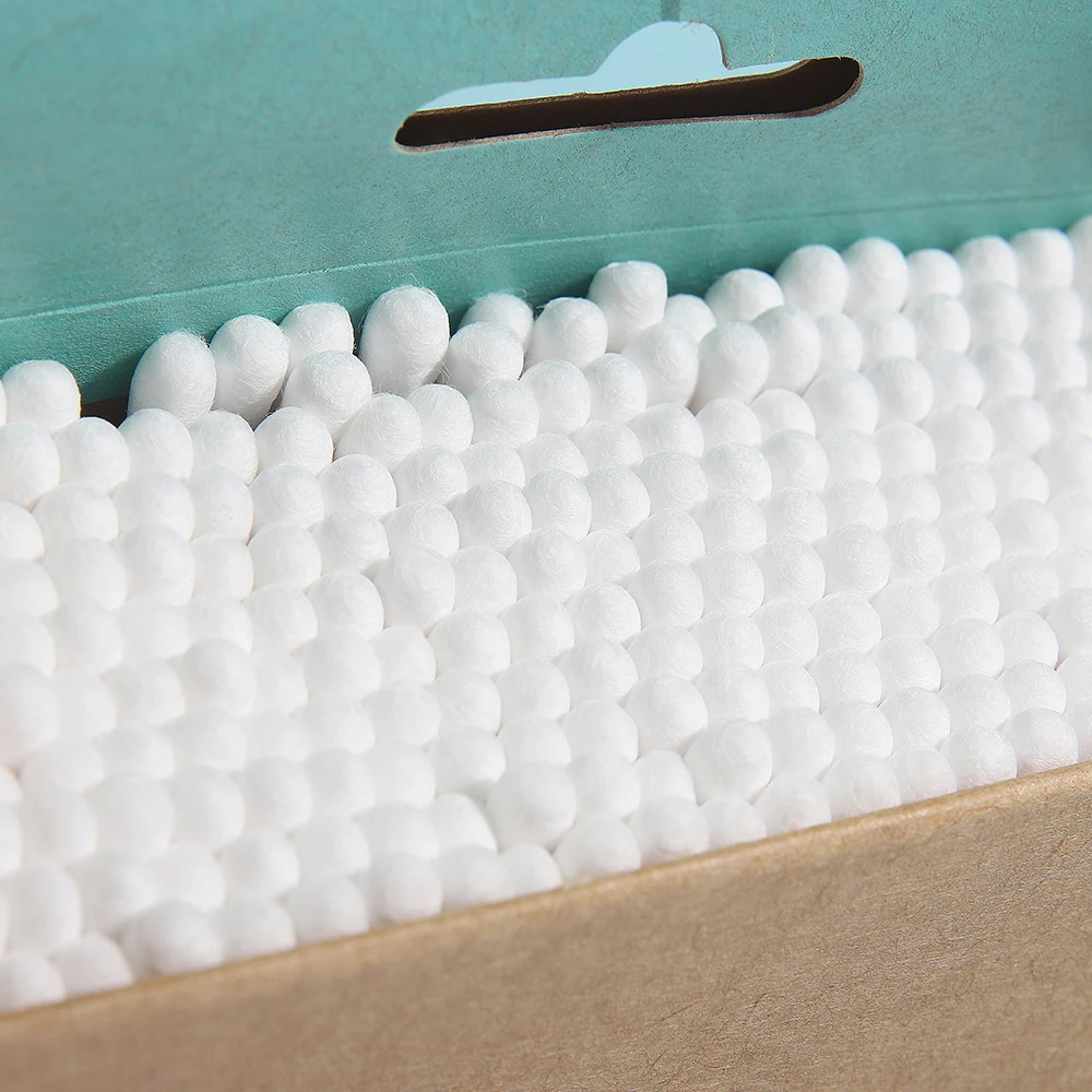 Zero waste double q tips cotton swab disposable medical devices health eco friendly bamboo stick cotton buds