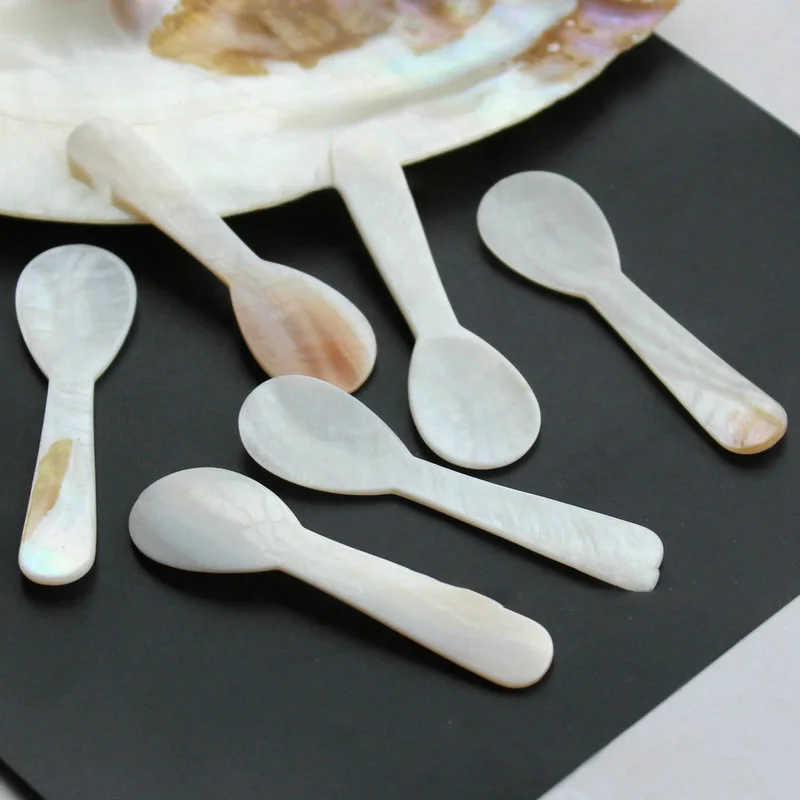 White natural shell caviar spoon mother of pearl spoon customized logo
