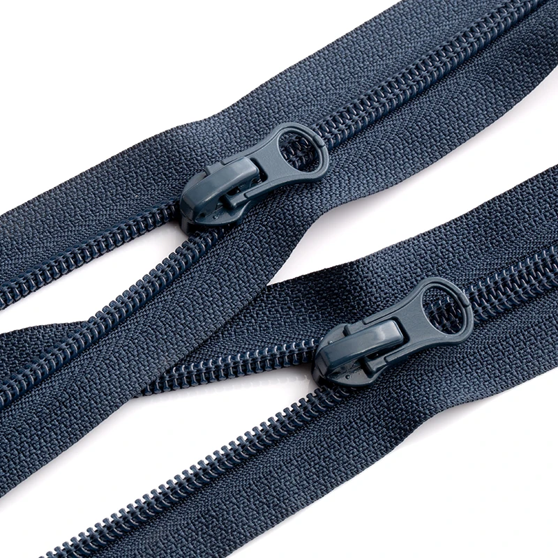 Premium Quality Dark Blue Detachable Nylon Two-Way Separator Zippers For Garments And Bags