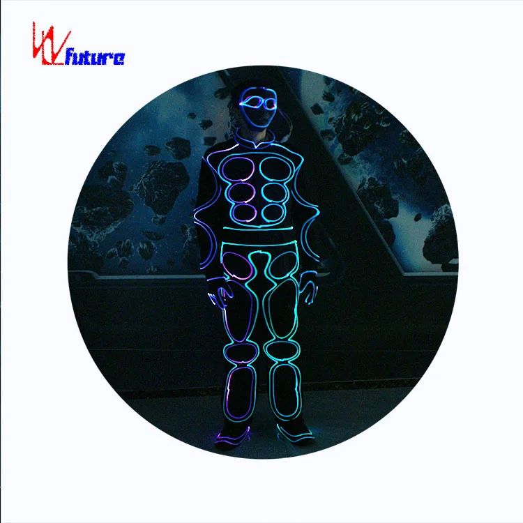 Future new robot diy dance costumes fiber optic leotards clothes headwear led stage Performance Wear