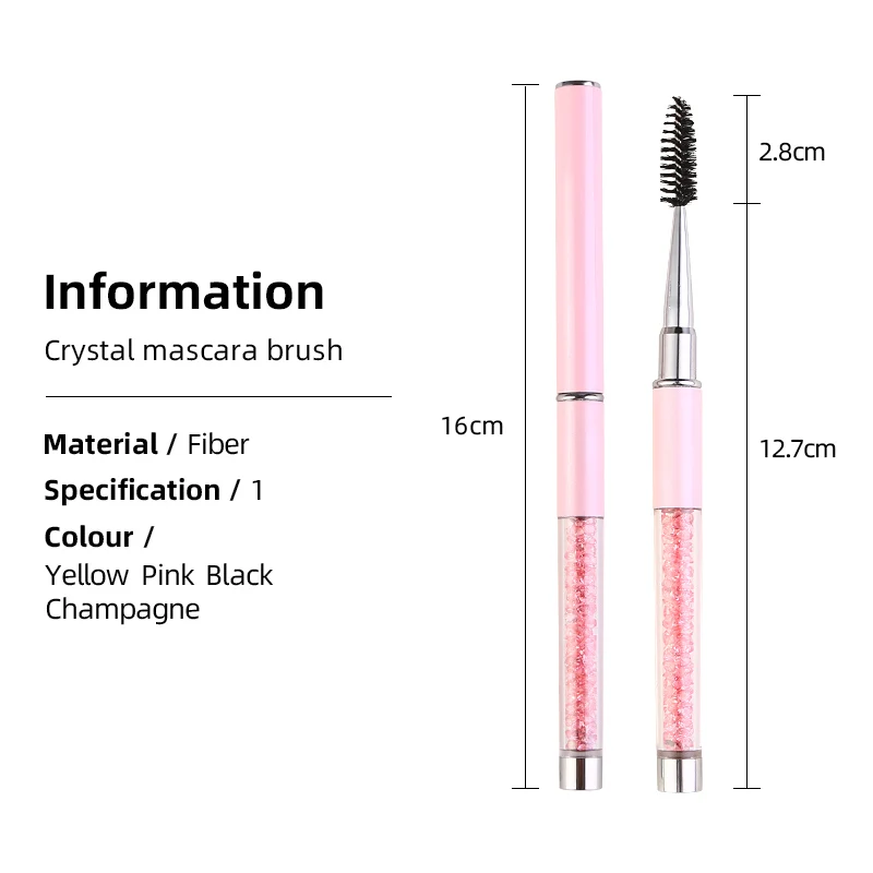 IRISMANLI Crystal Handle  Mascara Applicator Cleaning Eyelash lash Brush With Cover Spiral  Crystal Micro Mascara Wands