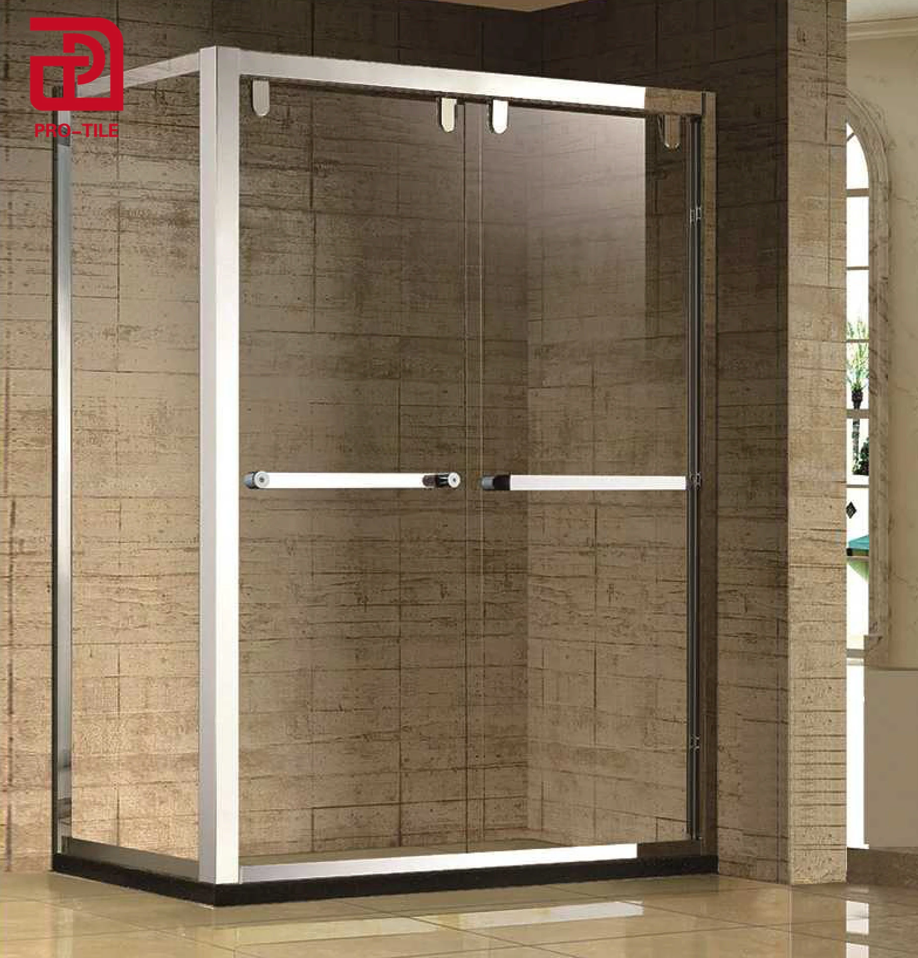 Pro-tile aluminum aviation material frame whole glass shower rooms