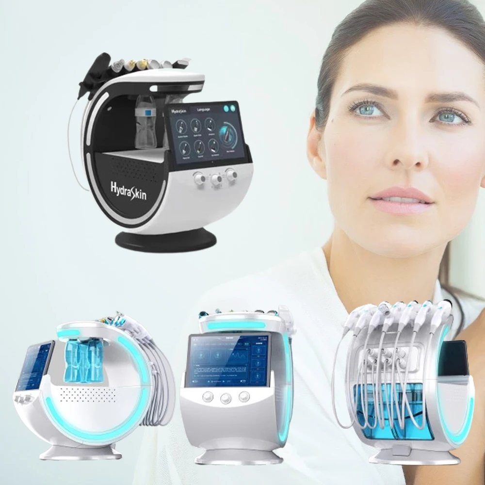 Wholesale Hydrogen And Bubble Microdermabrasion Facial Analyzer 7 In 1 Smart Ice Blue Skin Management System Machine