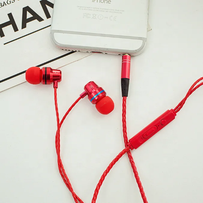 3.5mm Wired Metal Earphone In-Ear Earbuds 4D Surround Stereo Headphones Music SmartPhone Headset