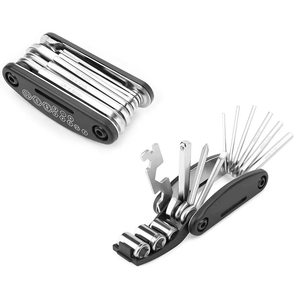 
16 in 1 Multifunction Bike Bicycle Combination Repair Tools Kit Set Hex Wrenches Screwdriver Mountain Bike Repair Tools 