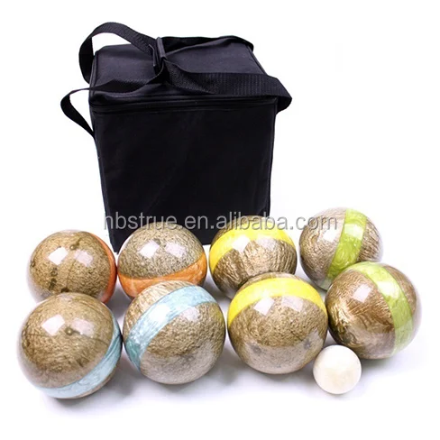 8 balls  resin petanque  boules set with carry bag Lawn bocce ball