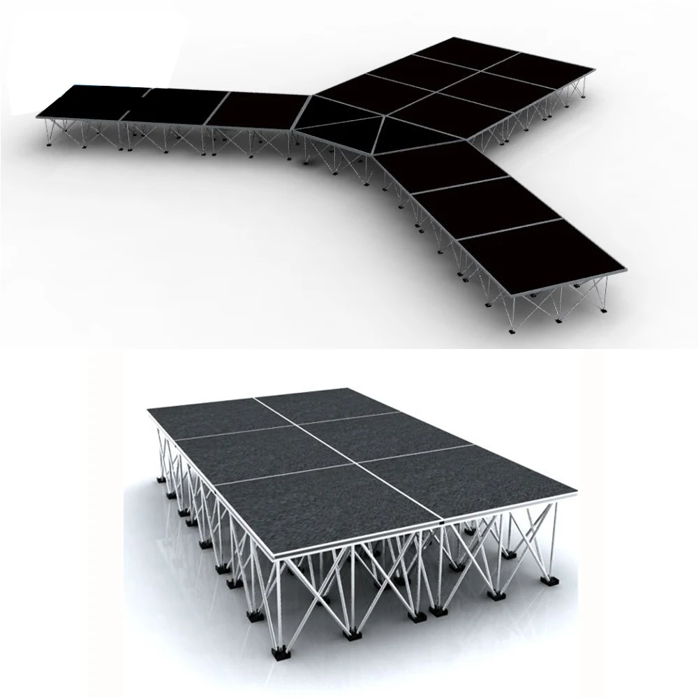 Stock ANYCASE Black 3x6ft Portable Church portable wedding concert acrylic stage platform For Rental