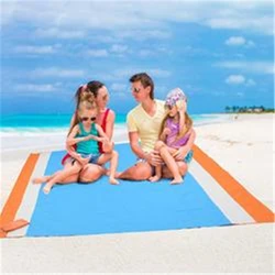 Explosive Camping Nylon Pocket Three-Color Picnic Mat Mini Waterproof Plaid Moisture-Proof Beach Blanket