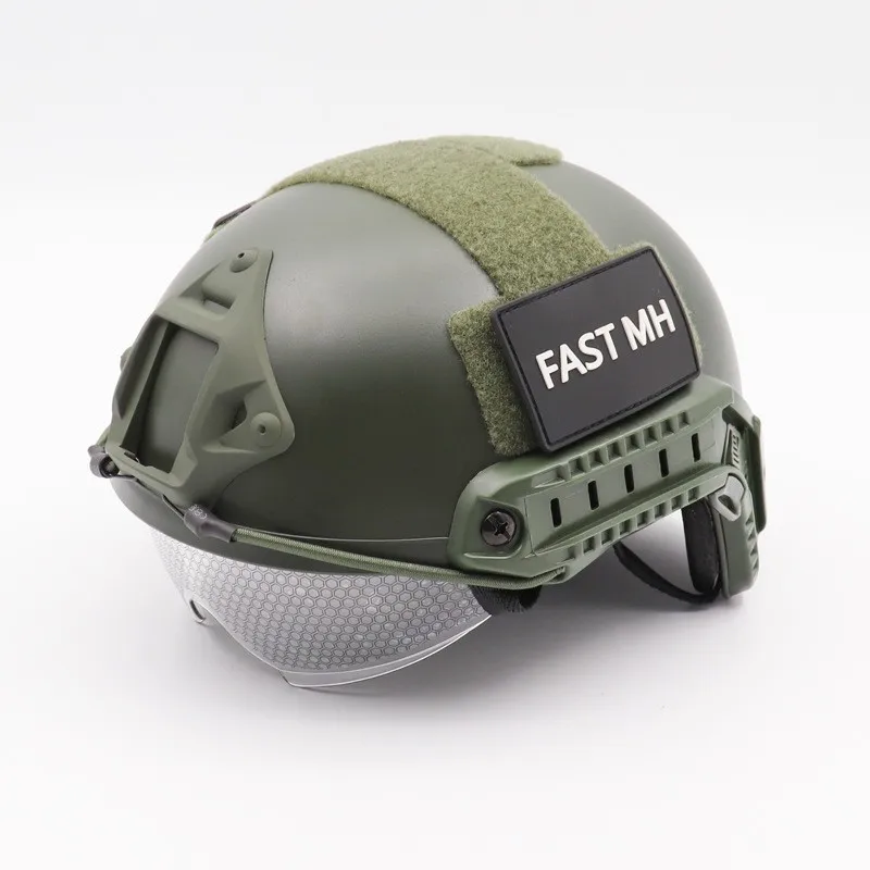 fast MH tactical helmet open face helmet abs safety helmet With eyepiece