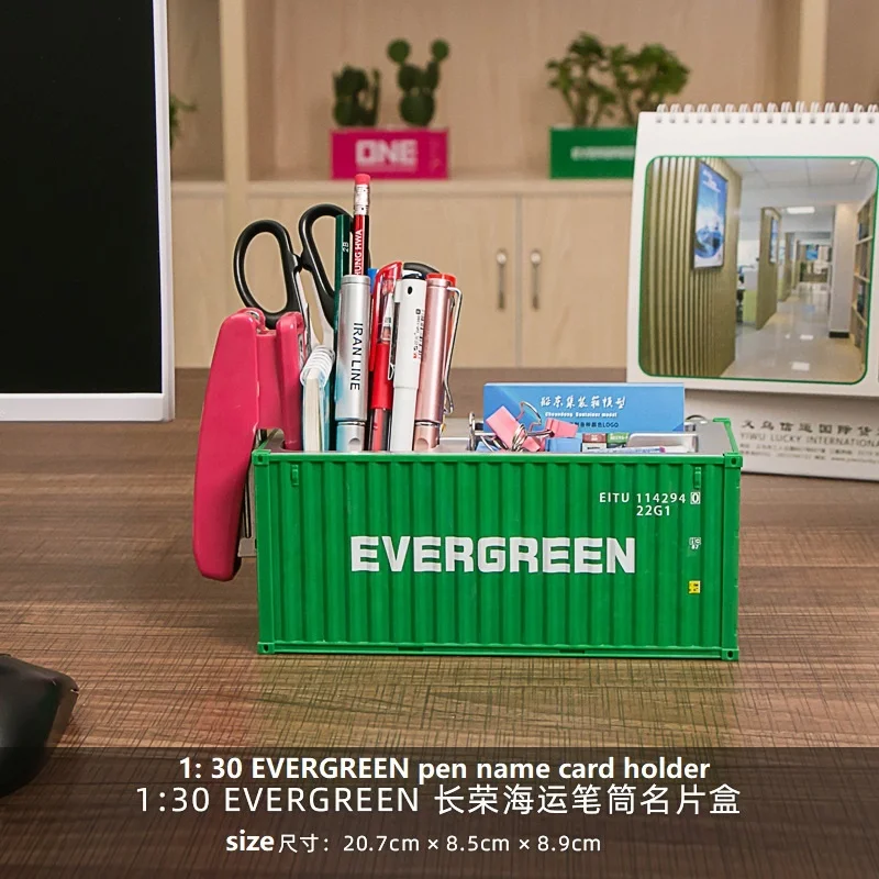 Customized Corporate Gifts  Shipping Plastic Crafts Transportation Ocean  Container Model Box Pen Holder