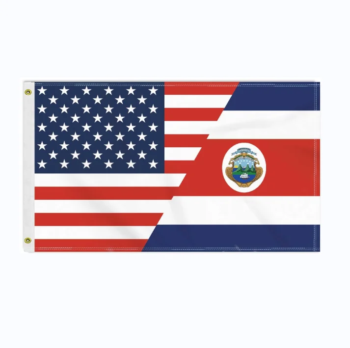 3x5 Ft USA Costa Rica Flag, America Costa Rican Outdoor Banner, Double Side Printing  Decor For Garden With Brass Grommet