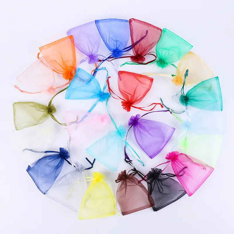 10*15cm Hot Sale Gift Bags Jewelry Packaging Organza Pouches Mini Candy Organza Bags With Drawstring