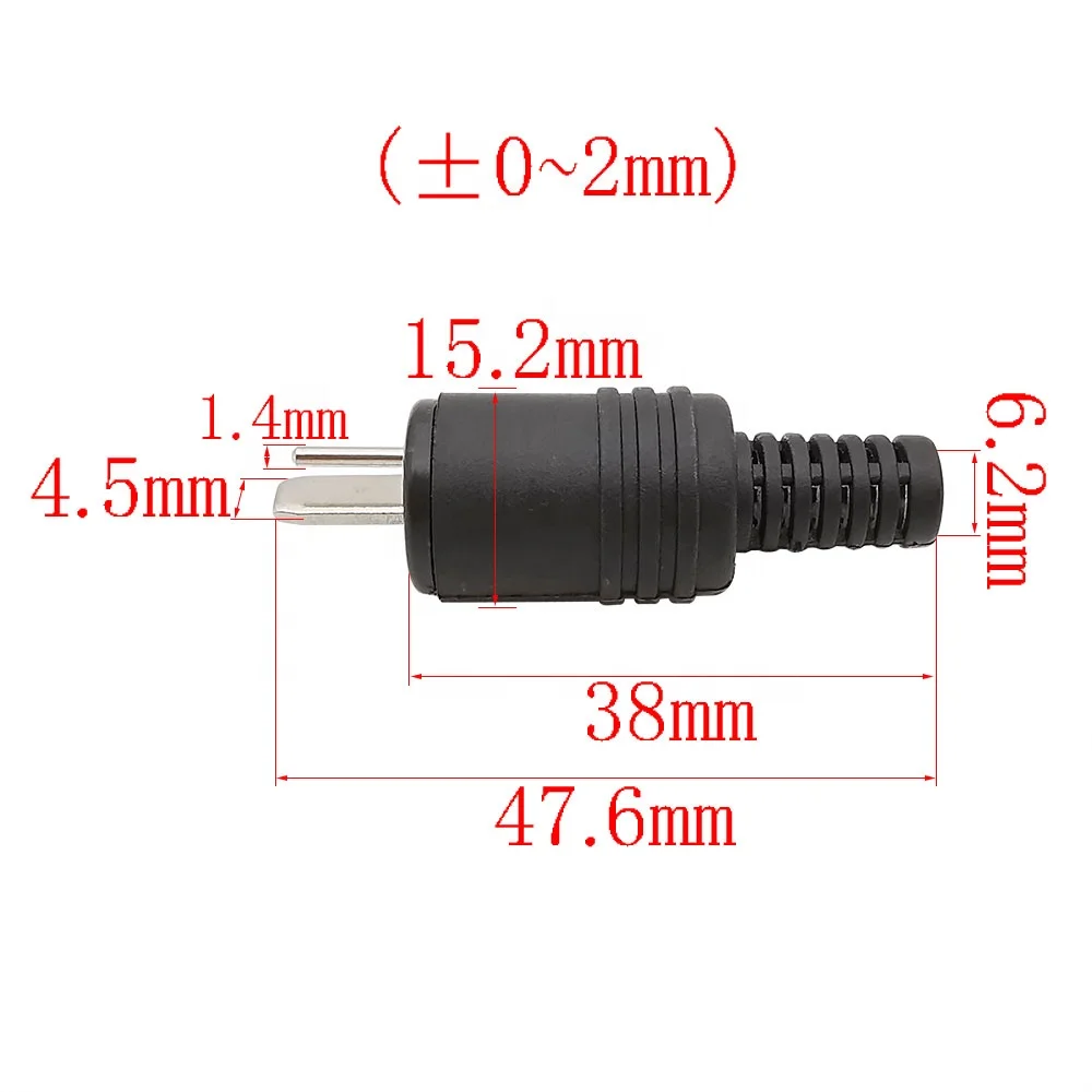 1/2/5Pcs 2 Pin DIN Plug Speaker HiFi Connector Screw Terminal Cable Solder Power Signal Plug Adapter Black