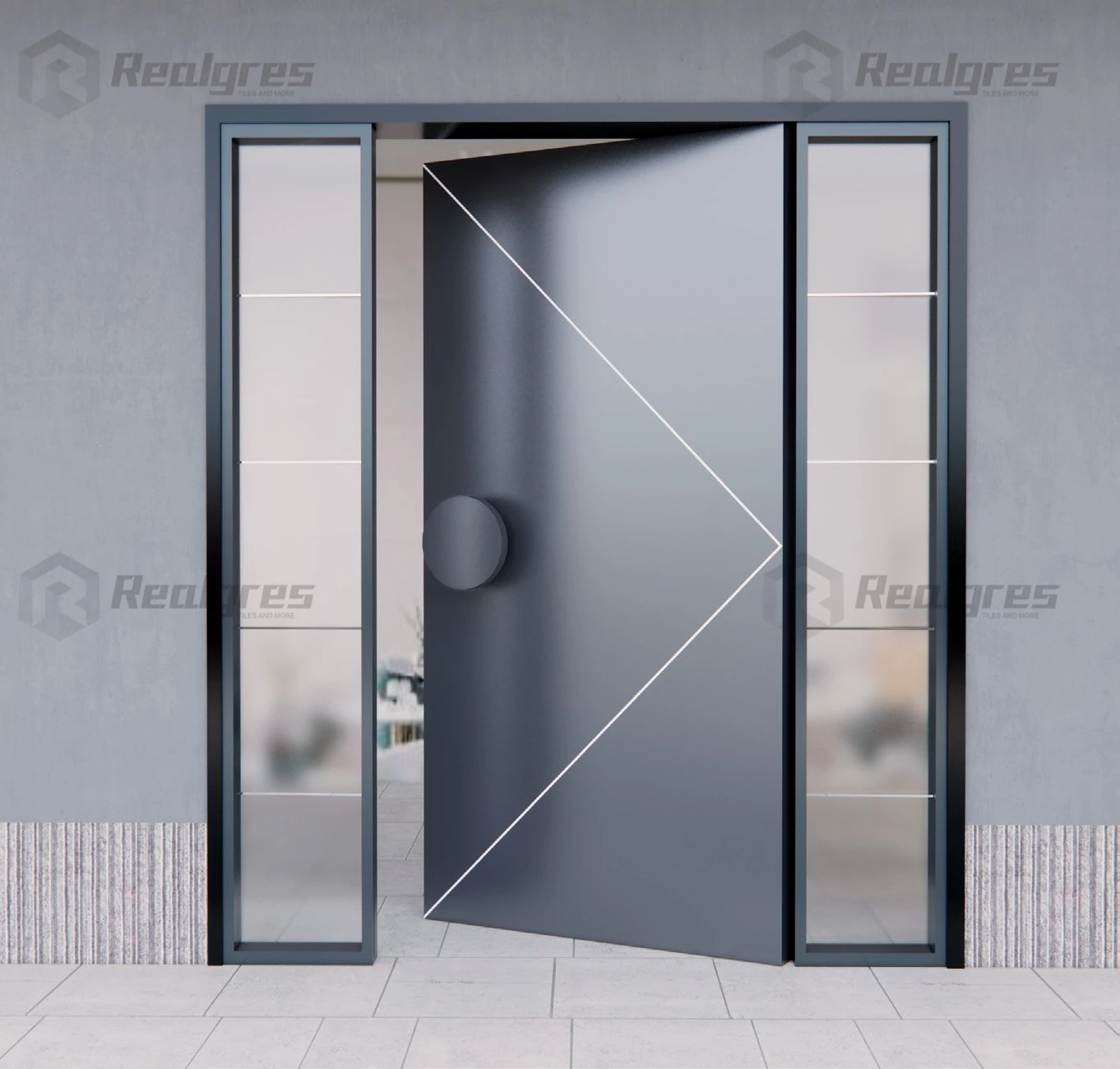 Luxury Design Stainless Steel Fire Rated Front Entry Door for Houses Exterior Security Doors Aluminum Entrance Pivot Door