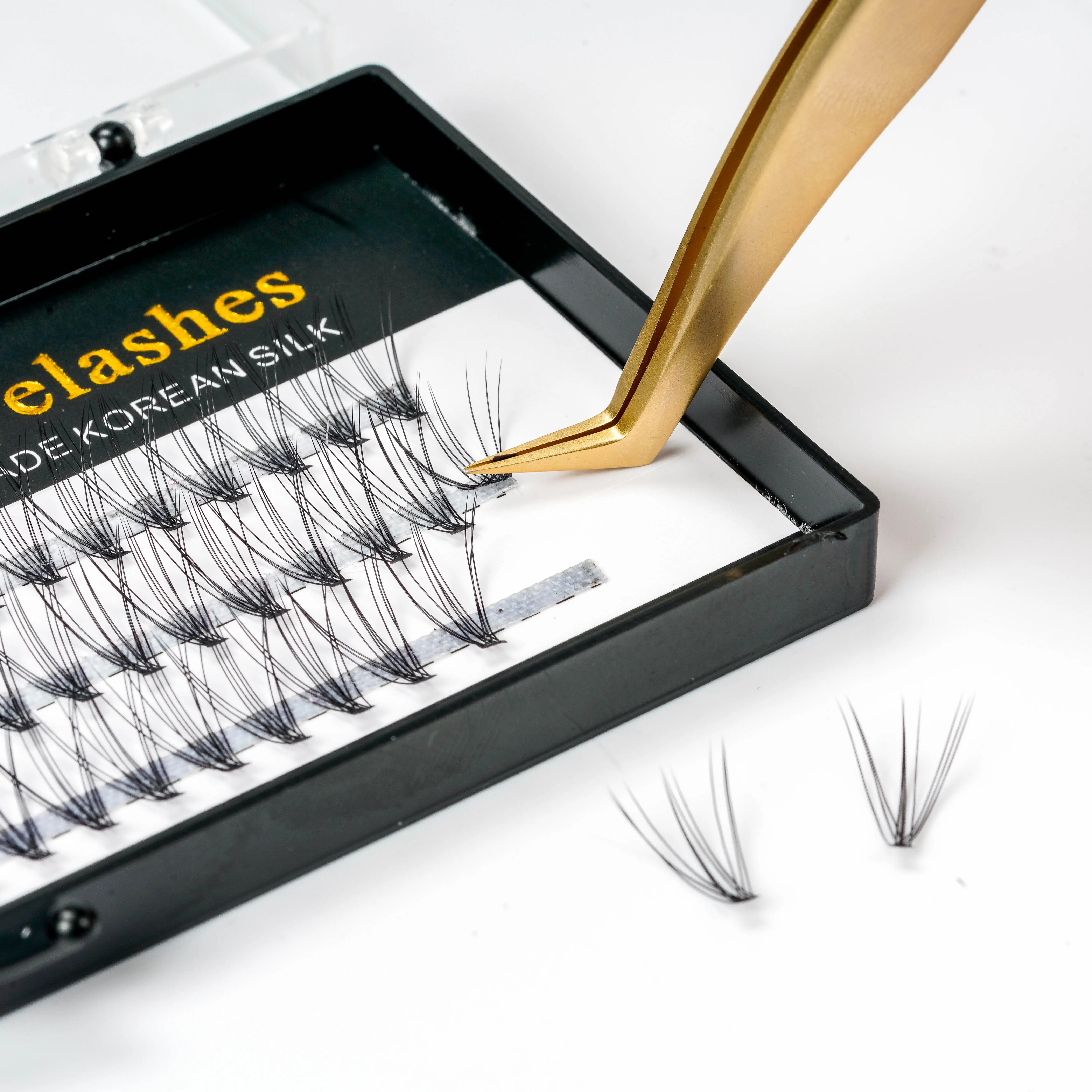 Grafting Single 10D  Heat Bonded cluster flares lash supernatural false lashes extension Vendor