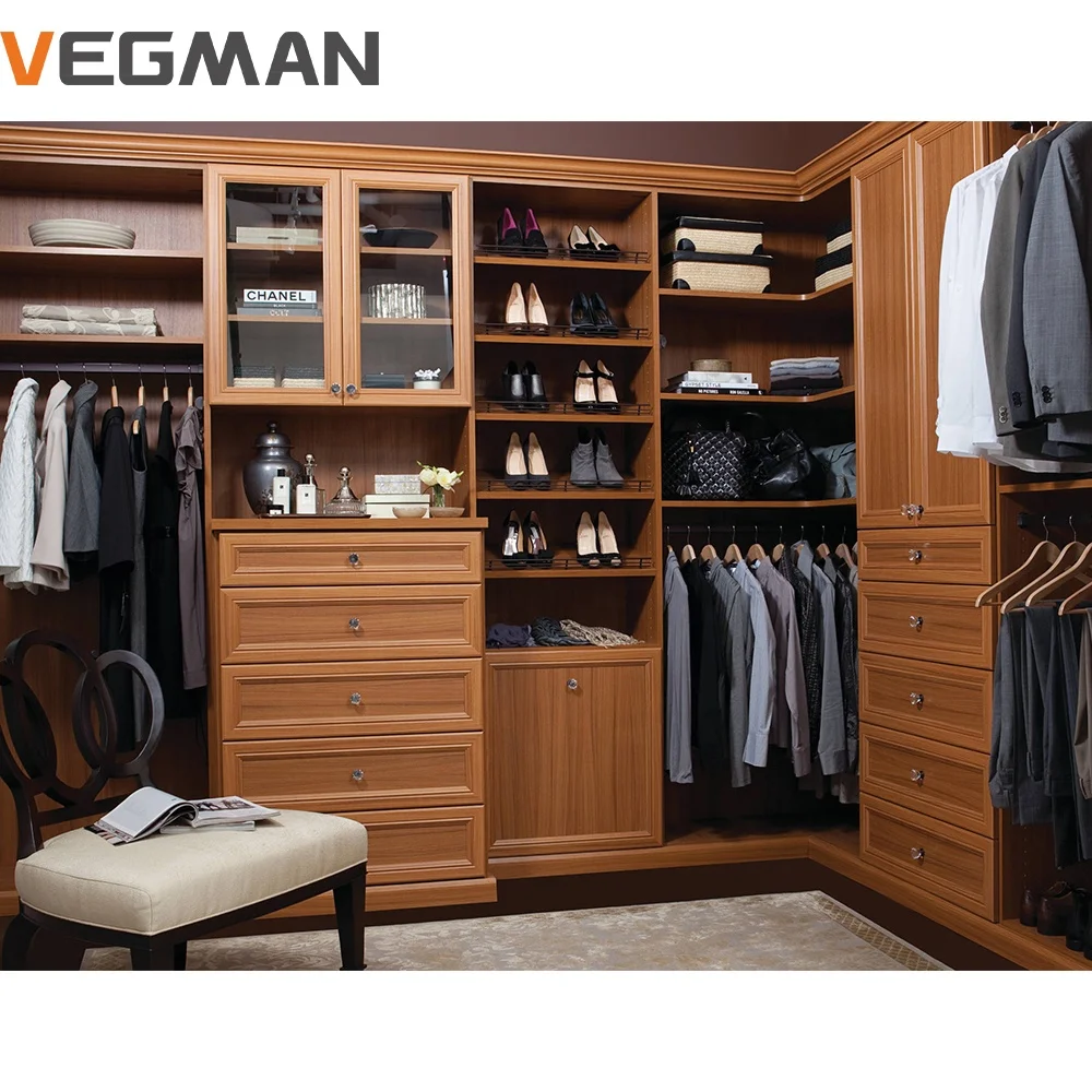 Solid Wood Luxury Open Wardrobe Home Bedroom Modern Simple Clothes Custom Cabinet