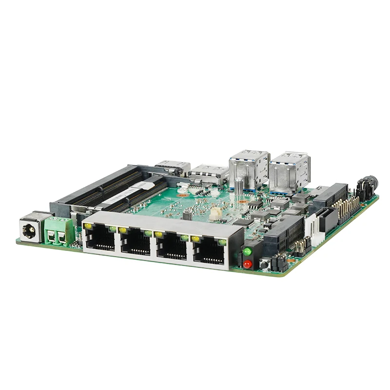 Zeroone Industrial Pcb Motherboard Ddr4 Supported Motherboard 1X Msata Celeron J4125 4Lan Sim Fanless X86 Firewall Router Board