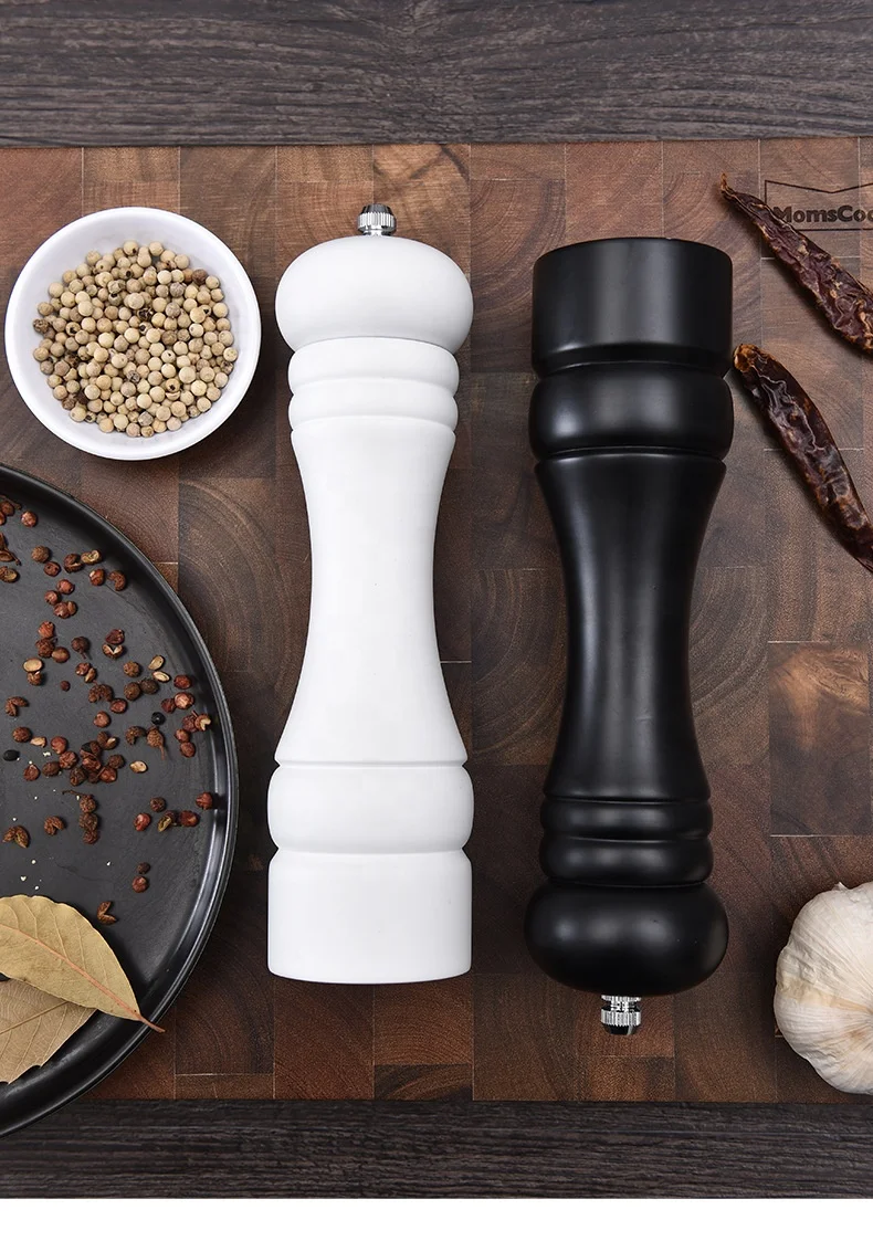 8 Inch Wooden Salt And Pepper Grinder Set Kitchen Accessories Mills Grinder Wood