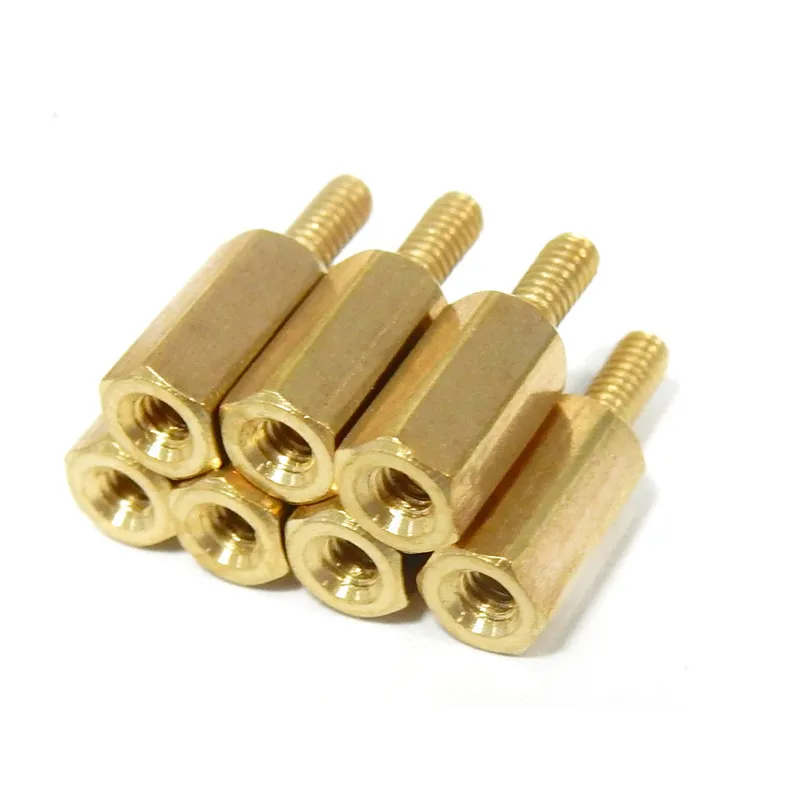 OEM ODM OBM Turned Parts Brass Hex Screws stud Made by CNC Lathe Machining