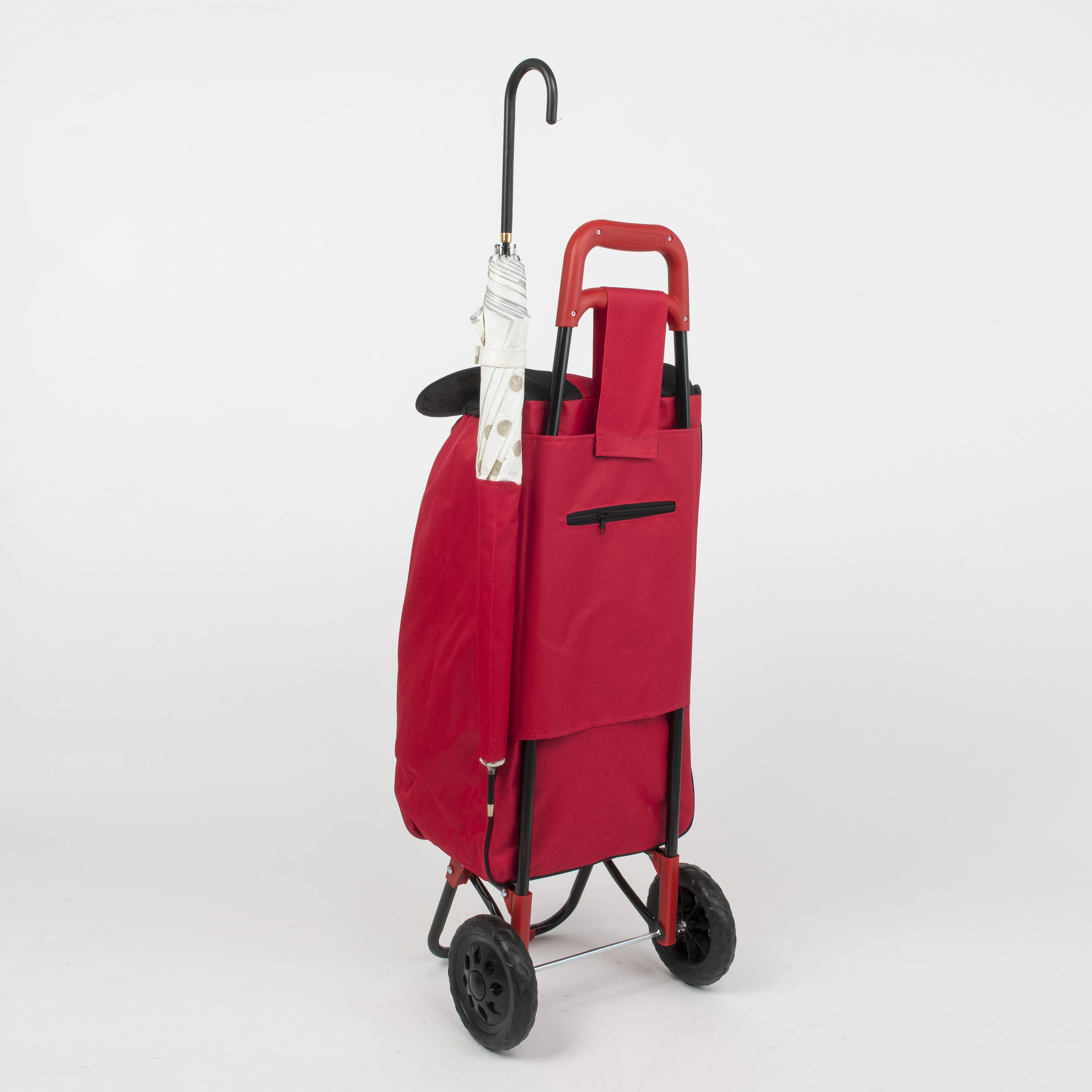 colors matching trolley foldable shop cart with an umbrella pocket